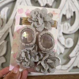 Gray Baby Headband and Shoe Set